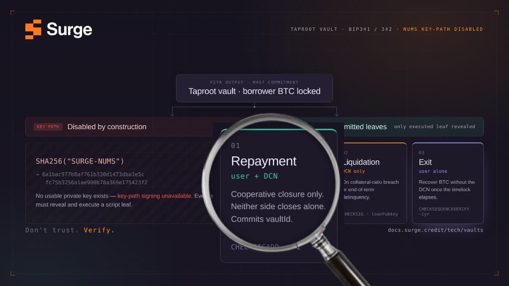 The Repayment Leaf: How Cooperative Spends Work on a Taproot Vault